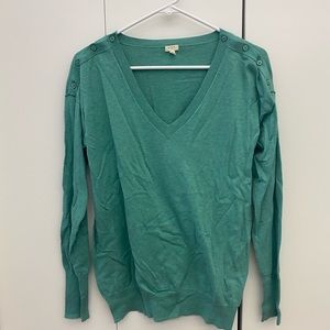 J Crew Green Sweater with Buttons